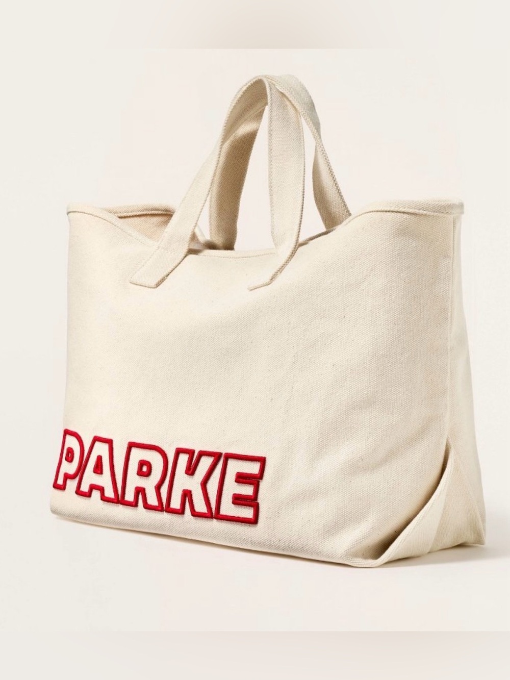 Target x Parke Canvas Tote Bag Natural Red Logo Large Tote New With Tag
